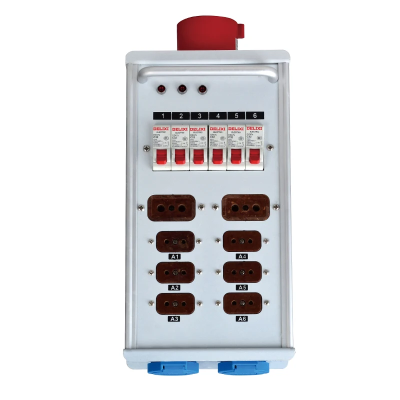 SHTX Aluminum Alloy Stage Light Box Distribution Box 32A Input and Output 6-Way 16A Output with Female Socket Can Be Customized