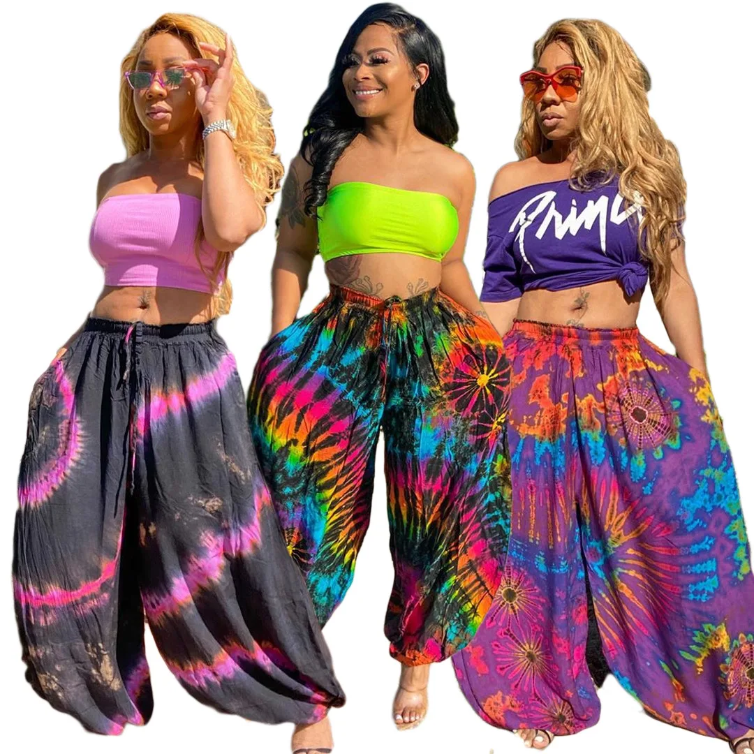 In Stocks 2021 Autumn Loose 3xl Plus Size Ladies Trousers Fashion Printed Women Harem Casual Pants