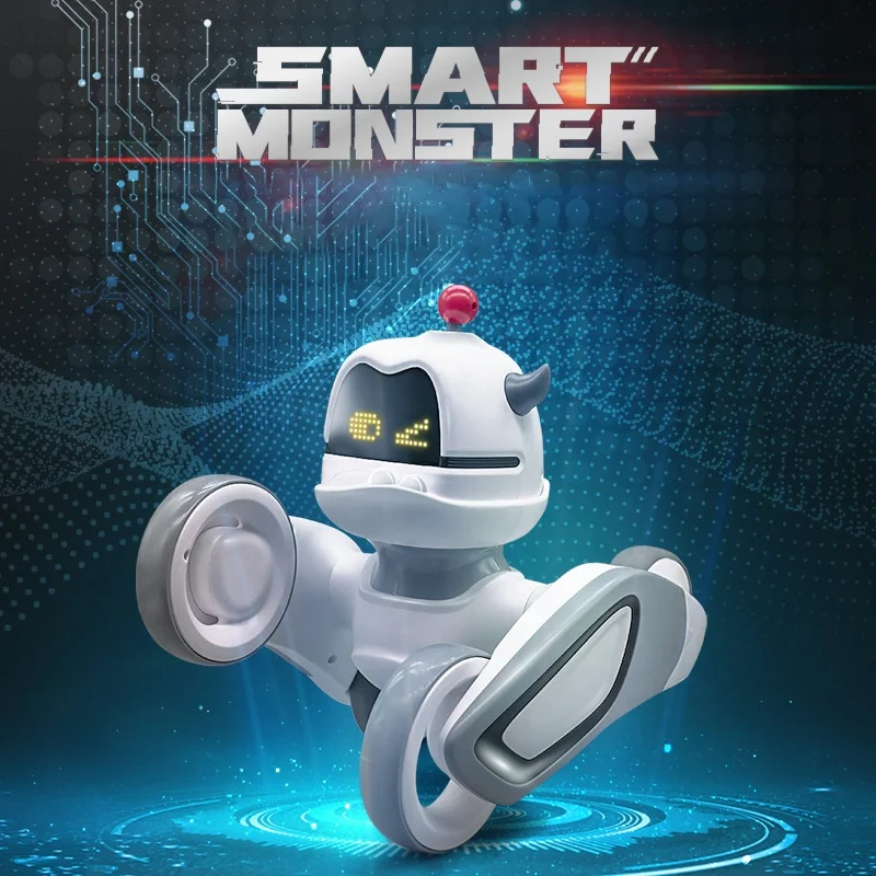 Stem Smart Robots for Kids Smart Monster with Programmable Interactive 360 Degree Roll RC Robot Toy