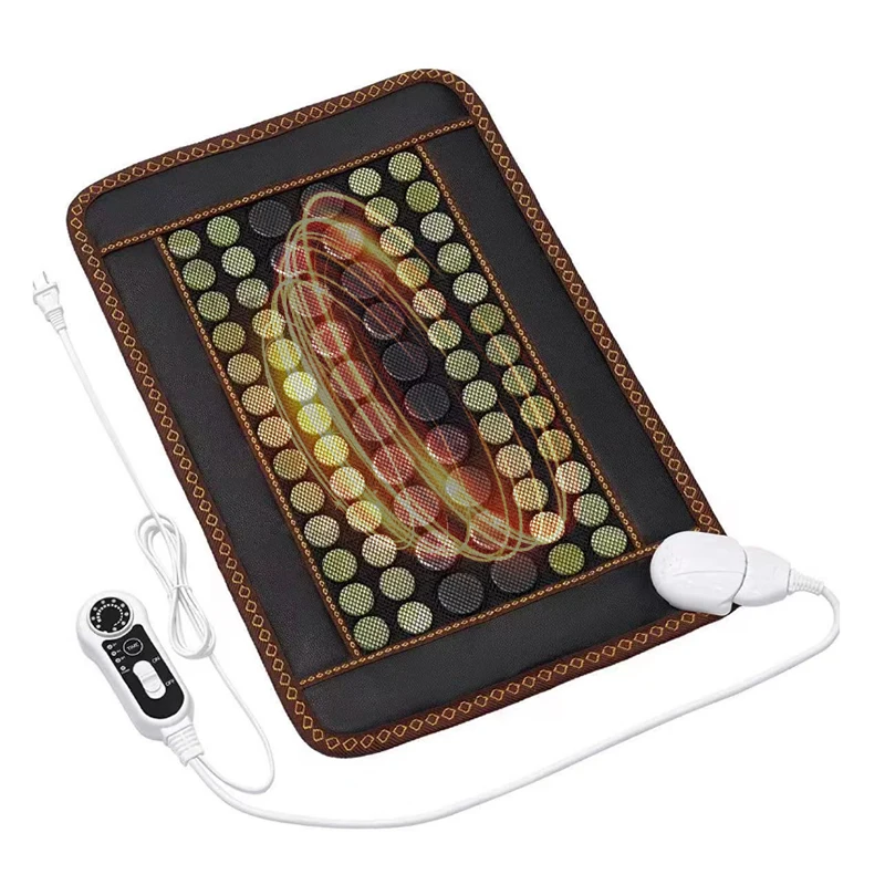 Black Magnetic Therapy Pad PEMF Photon Amethyst Bian-stone Negative Ions Heating Mattress Far Infrared Heated Mat