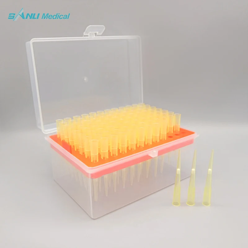 Plastic 10ul 20ul 200ul 1000ul Micro Graduated Gilson Micropipette Pipettes Tips Yellow Blue White Pipette Tips Laboratory
