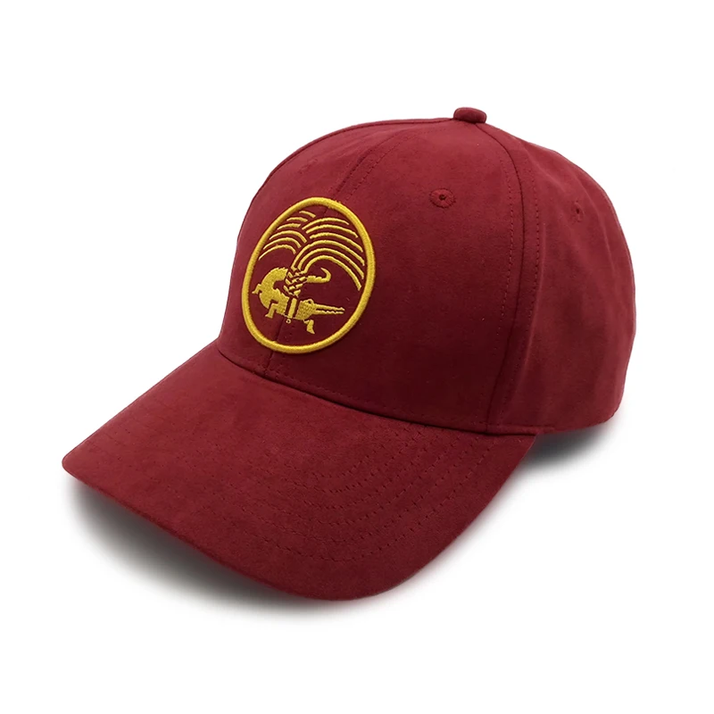 Custom 3D Embroidery Logo 6 Panel Red Cotton Sports Baseball Cap Hat for Man