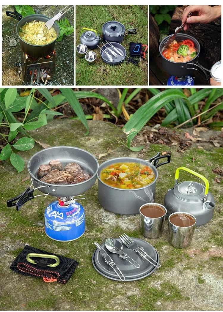 Outdoor Tableware Hiking Camping Cookware Set Picnic 2-3 preson camping cooking set