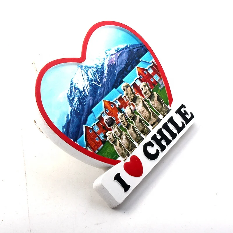 Chile custom  souvenir fridge magnet 3D poly resin fridge magnet sticker