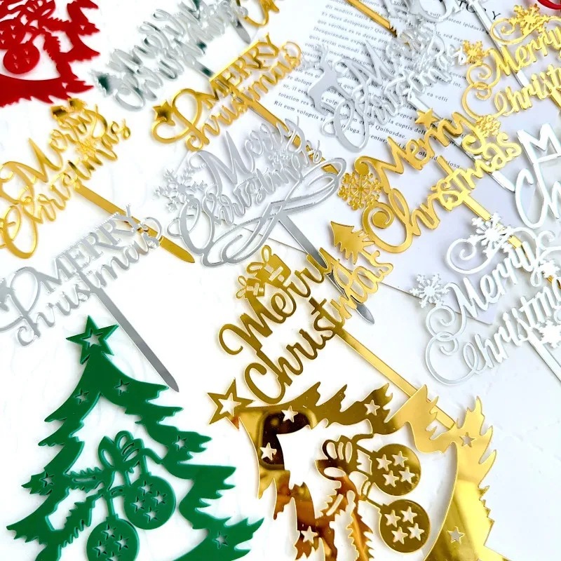 Wholesale INS style Christmas decoration acrylic cake topper Christmas cake decoration party supplies