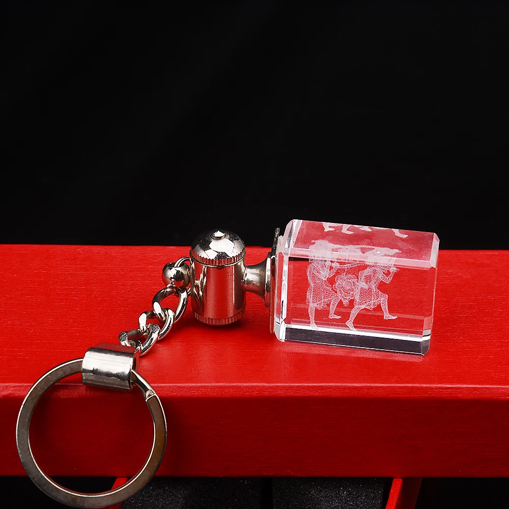 Высококачественный светодиодный светильник, свадебный подарок, модный брелок с кристаллами на заказ, брелок с резным кристаллом