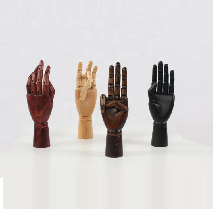 jewelry display painting dark handicraft wooden articulated hand wood mannequin hand wood hand model