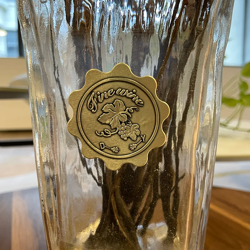 Customize High Quality Wine Bottle Gold Label Luxury Perfume Bottles Embossed Logo Printing Metal Sticker