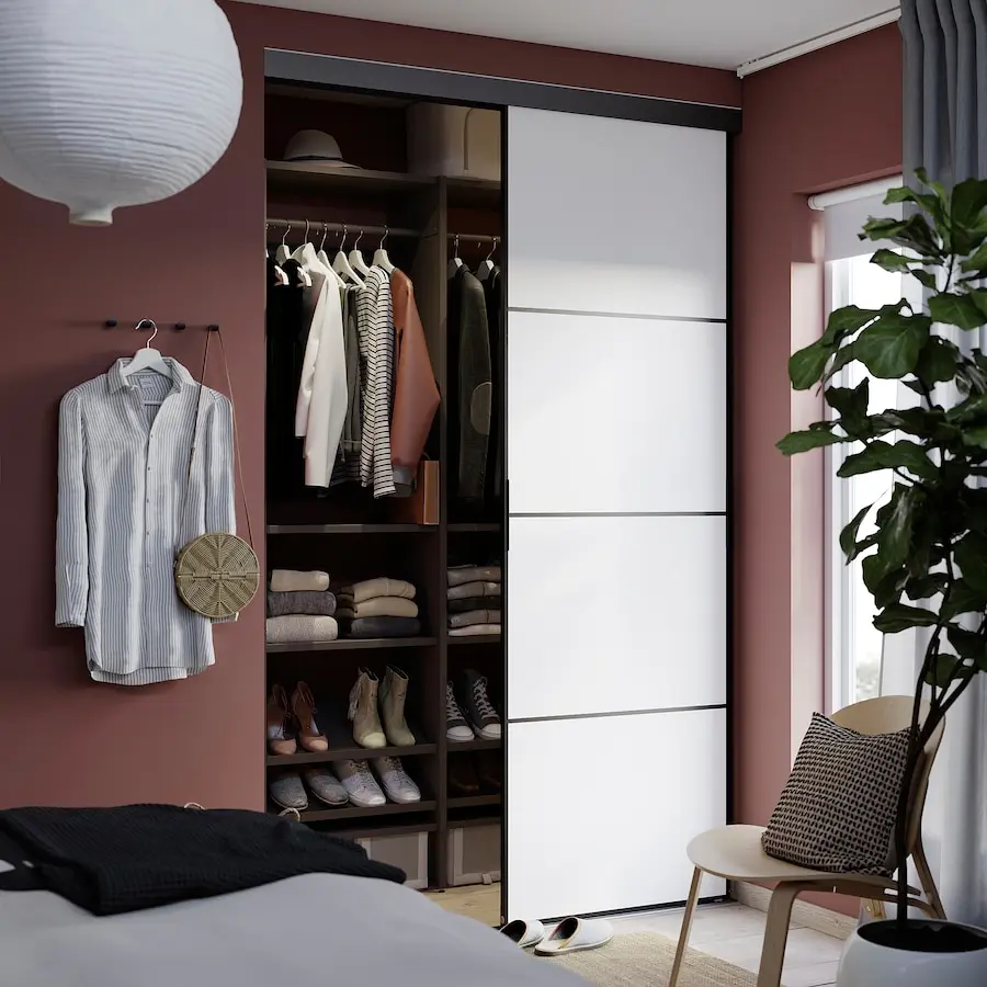 Bedroom custom panel material wardrobe foldable closet storage organization with drawers