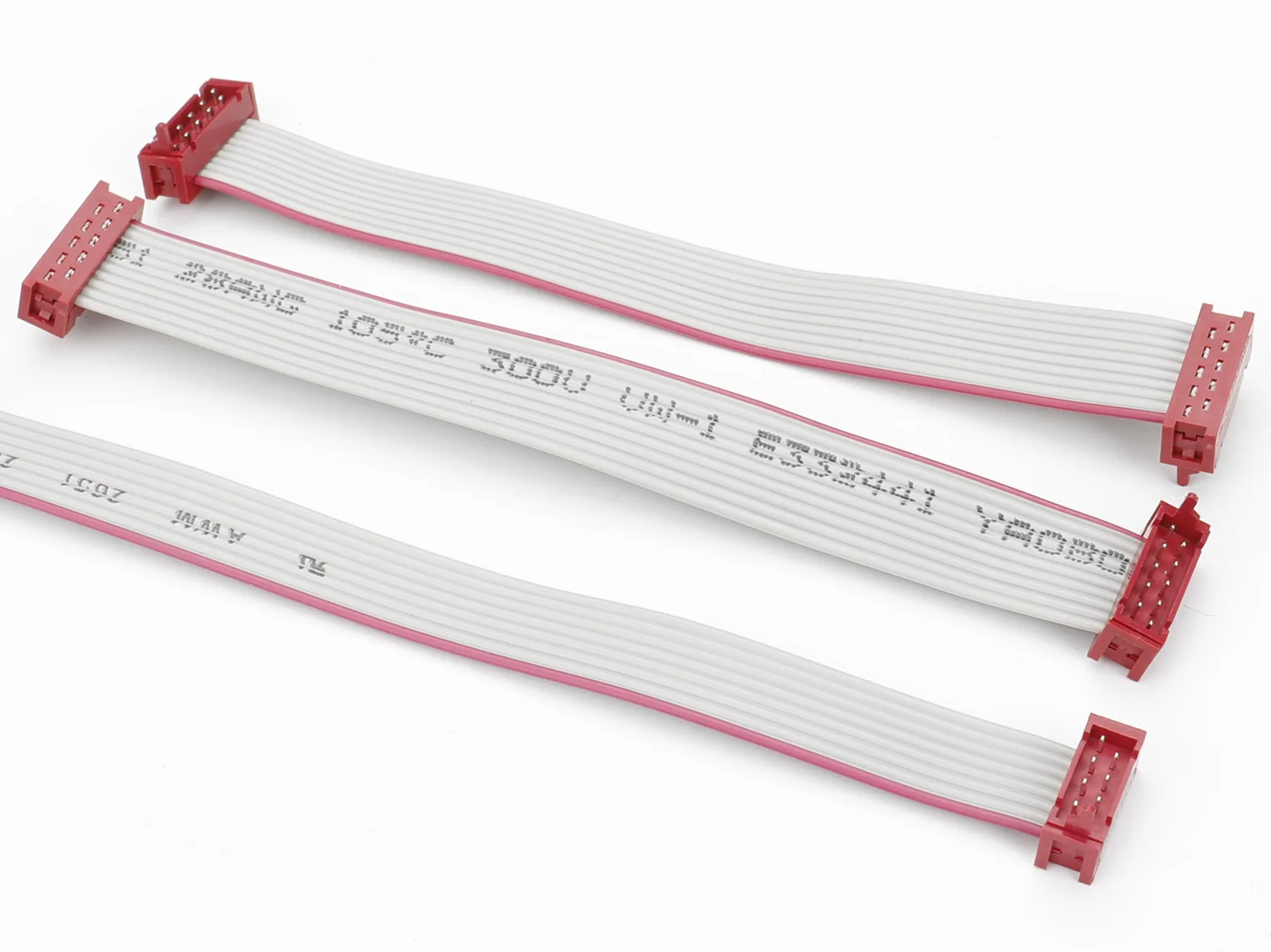 Flat Ribbon Cable Assembly Custom 1.27mm Red Micro Match IDC Socket custom pins