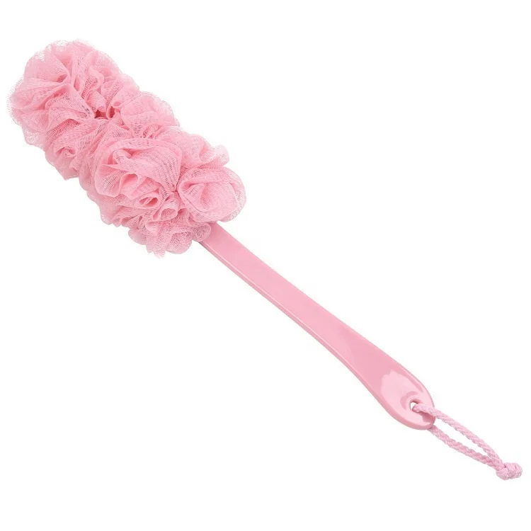 Wholesale Long Handle PE Mesh Loofah Shower Scrubber Exfoliating Luffa Back Bath Body Brush