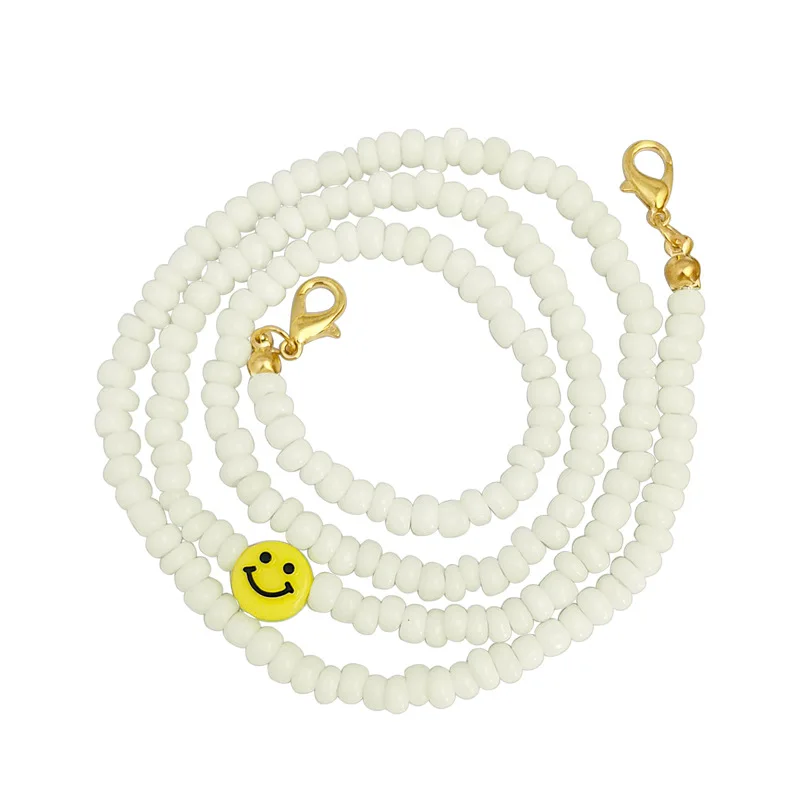 Fashion Reading Glasses Chain Retro Beads Smile Face Eyeglass Sunglasses Spectacle Cord Neck Strap String Mask Chain Eye wear
