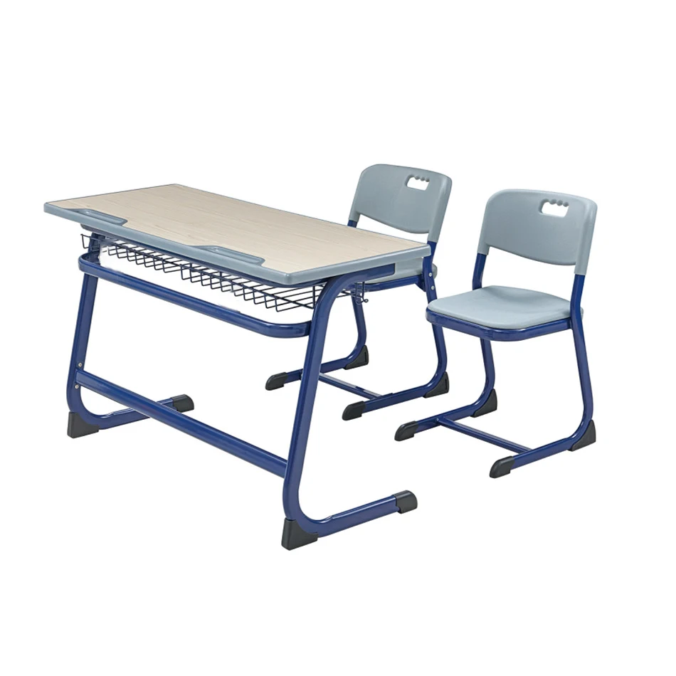 Comnenir class Furniture School Desk And Chair 2 Student University Double School Desk Wooden School Desk