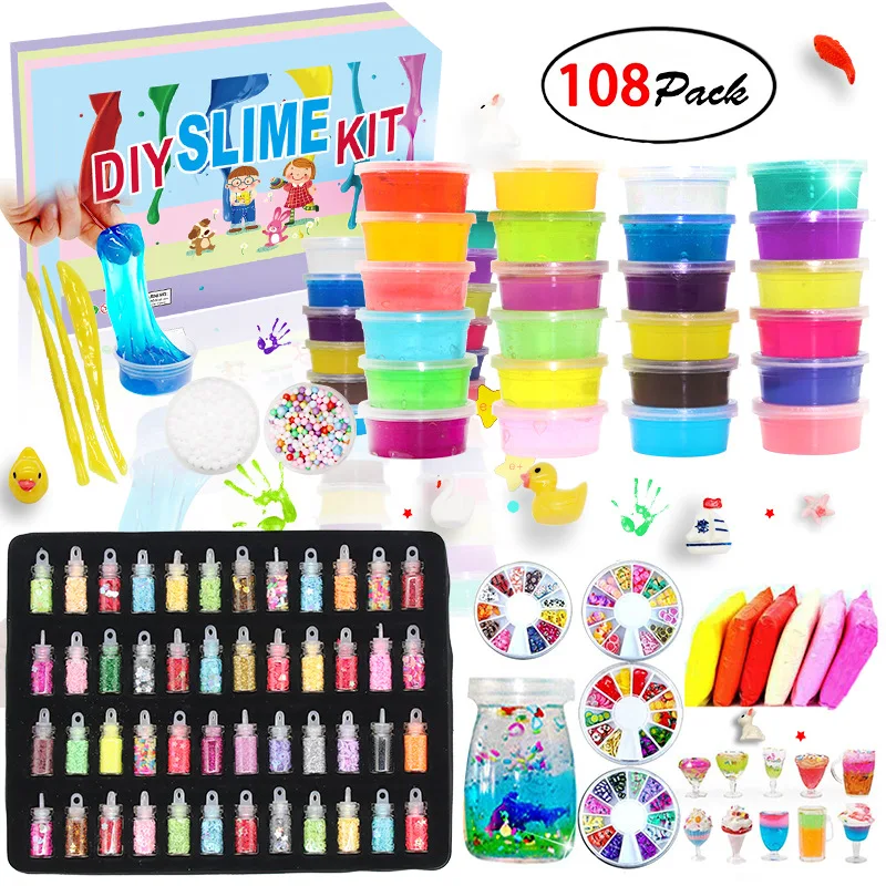 S213 Playdough Slime Toys Set Non-toxic Activator Butter Diy Slime Making Kit for Kids Girls Boys