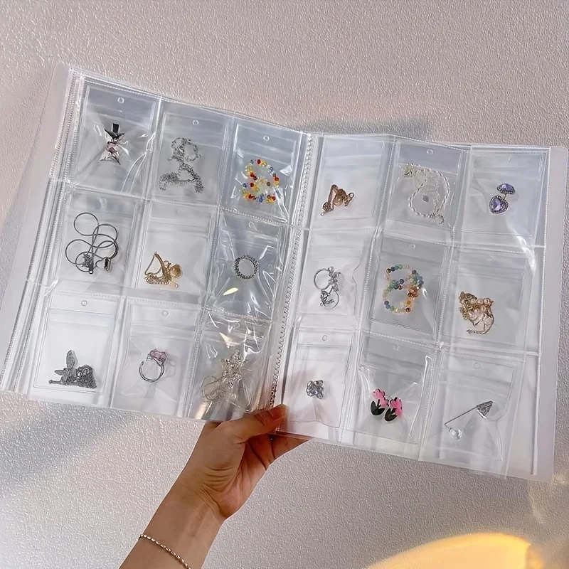 Plastic Transparent Dustproof Storage Bag Grids Anti oxidation Jewelry Storage Bag Packaging Display Jewelry Photo Album