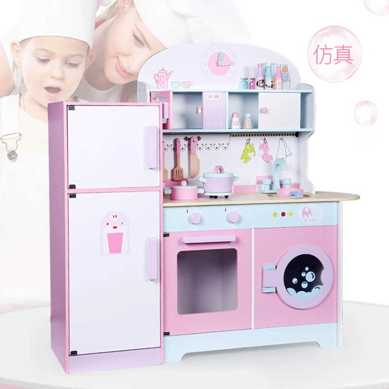 Professional Simulation Wooden Refrigerators Kitchen Toy Other Pretend Play Preschool Kitchen Toys