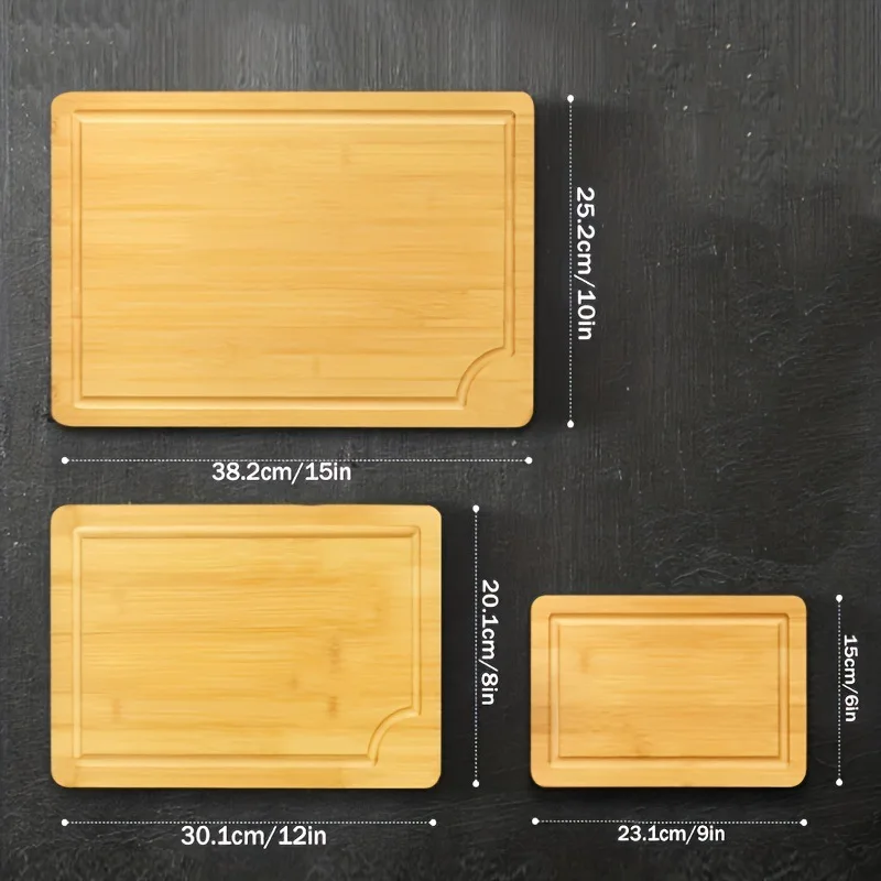 100% Organic Bamboo Cutting Board for Kitchen Square Shape With Juice Groove
