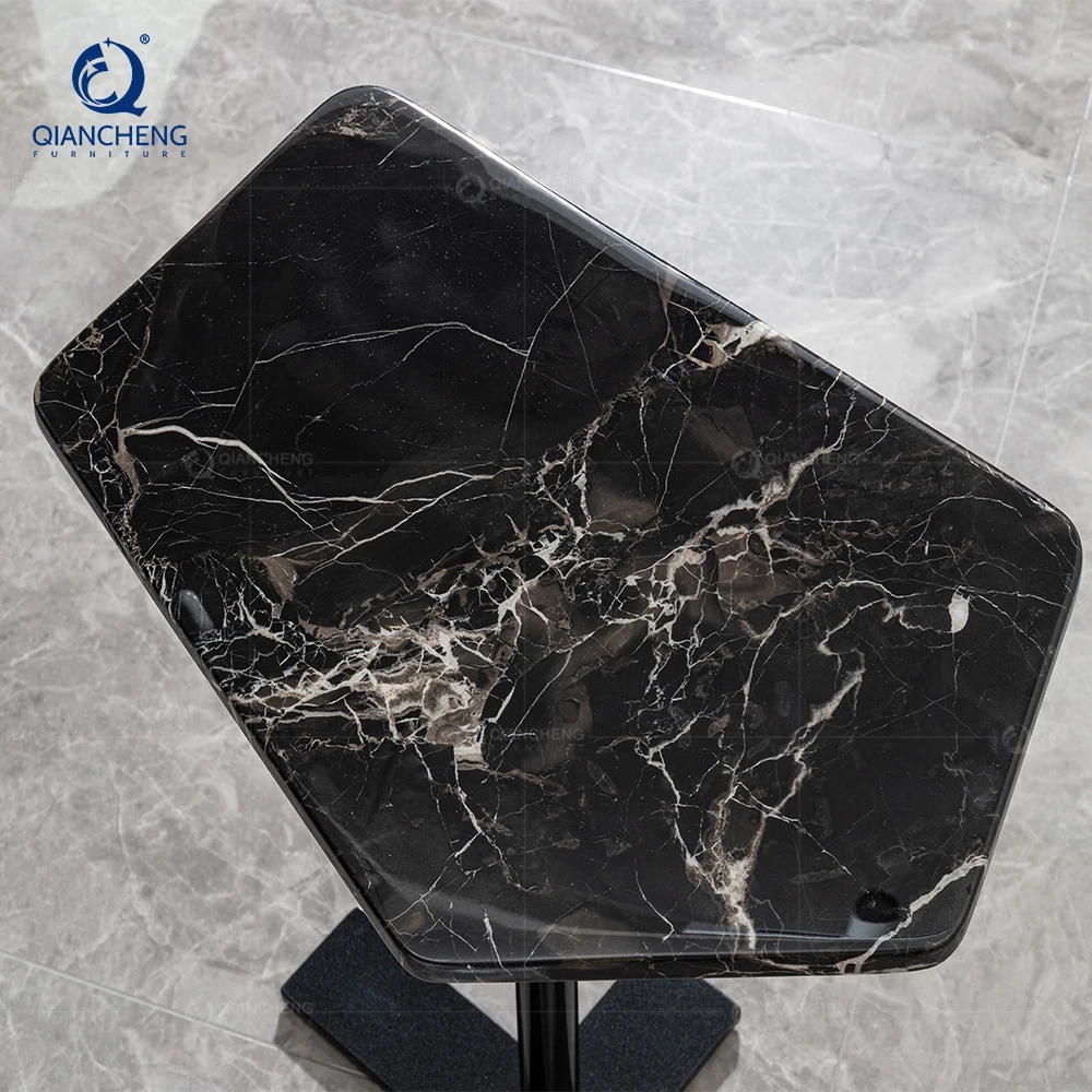 Living Room Modern Home Furniture Lato Side Table Natural Marble With Stainless Steel Base Furniture Factory In Foshan China