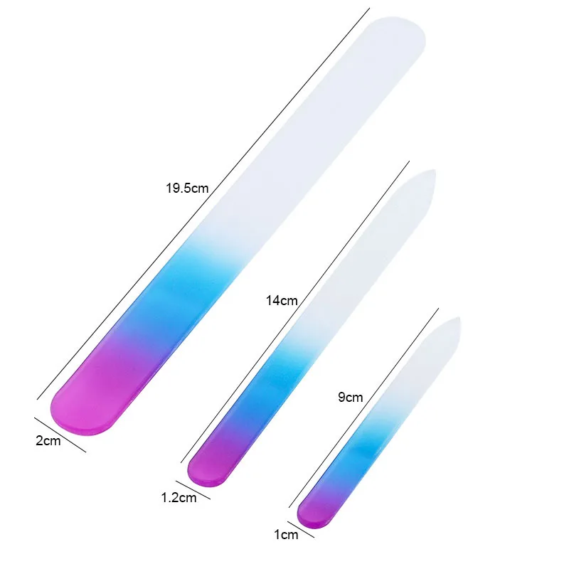 Glass Nail File Double Sided Etched Crystal Nano Glass OEM Jiangxi Glass Nail File with Case 13.5