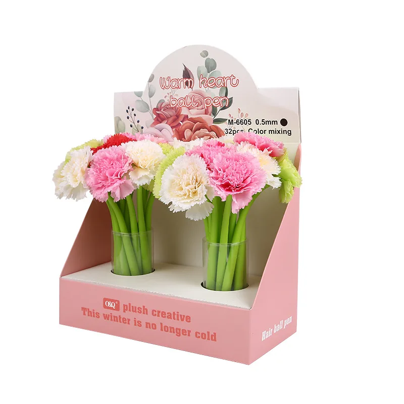 Stationery plant flower soft silicone 0.5mm gel pen simulation rose ballpoint pen for classmate gift school supplies