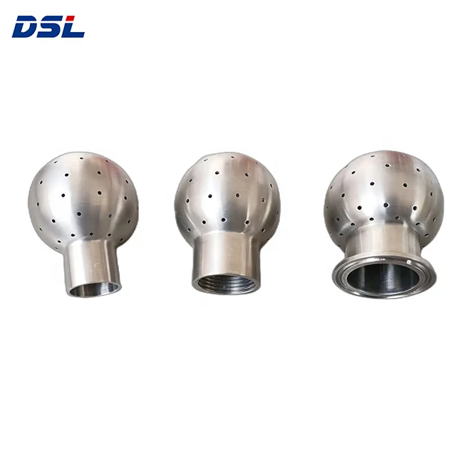 Sanitary DN25 SS316 Fixed Spray Cleaning Ball Hygienic Static Sprayer Welded Stainless Steel Spray Ball