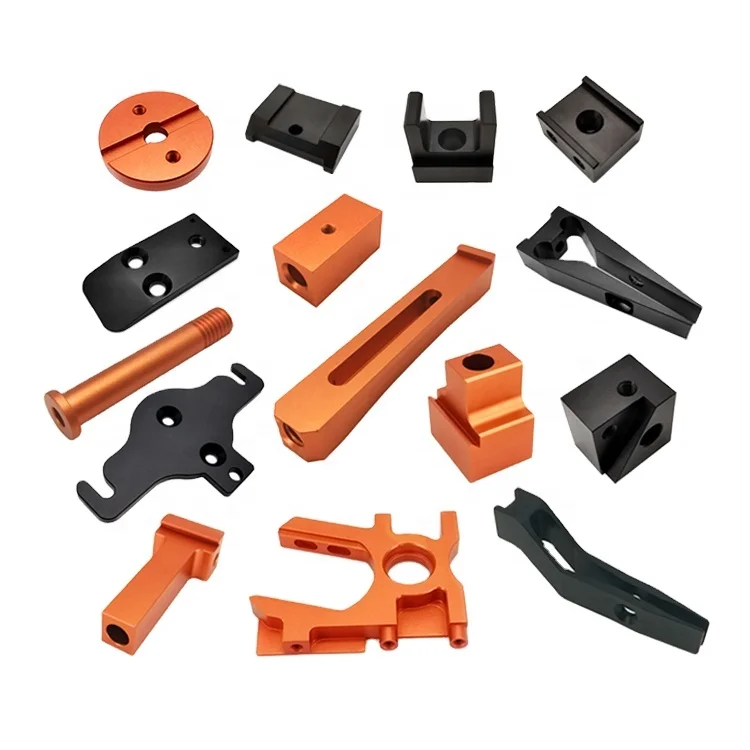 OEM/ODM CNC Machining, Broaching, and Drilling Services Orange and Black Anodized Aluminum Component Manufacturing