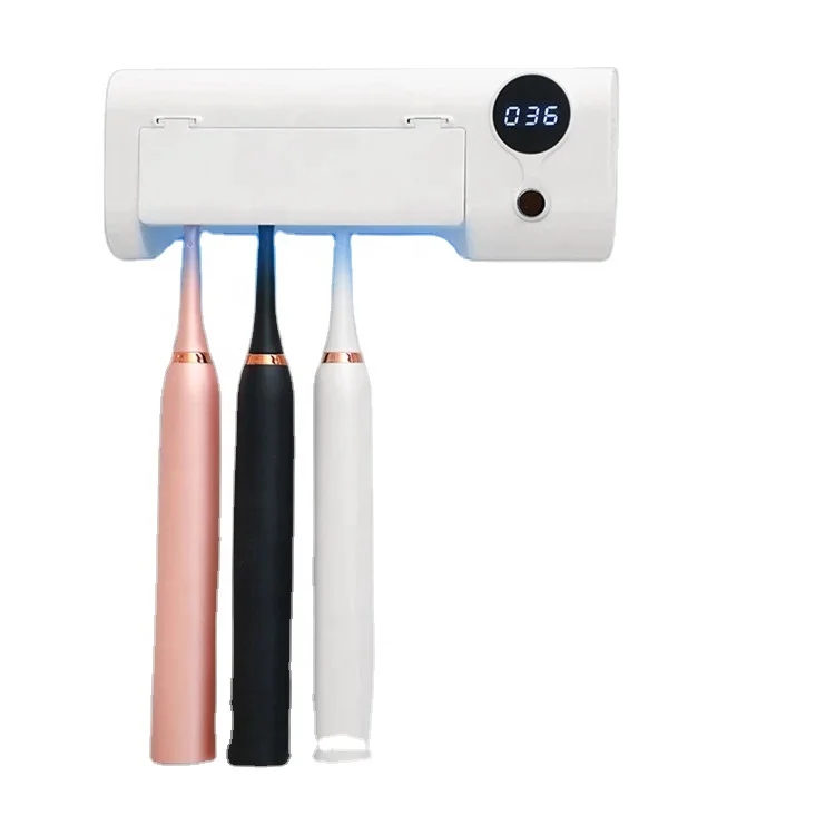 
CE FCC Wholesale Plastic Rechargeable Portable Wall Mount Electric UV Light Toothbrush Sterilizer Holder Portable 