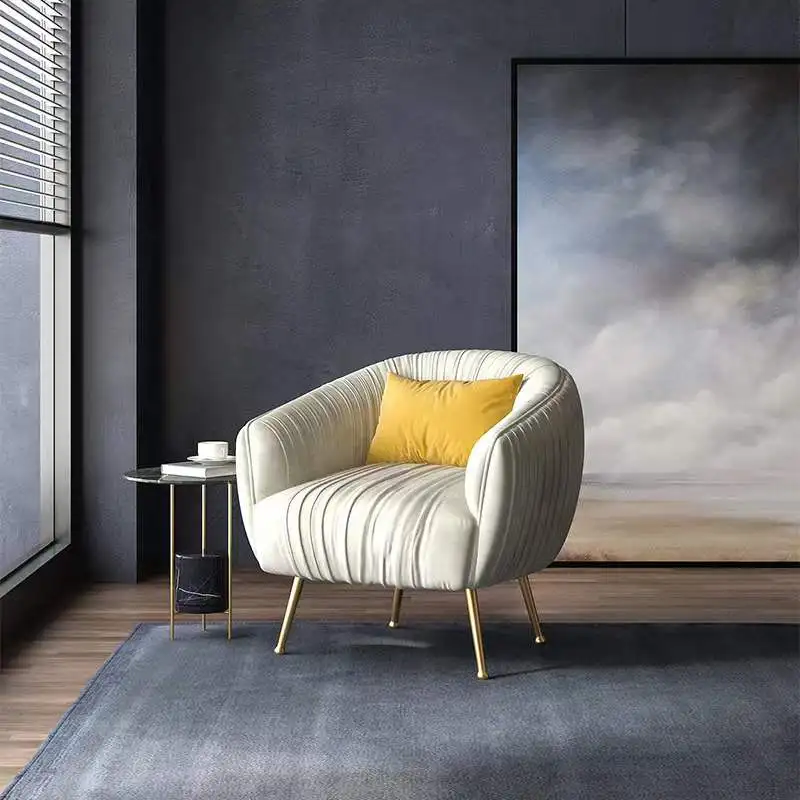 white single sofa occasional armchair lounge accent chair comfortable modern design low soft single seat sofa lounge chair