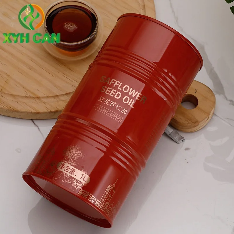 Food Grade Empty Rectangle Round Metal Can For Olive Oil Packaging Tin Can