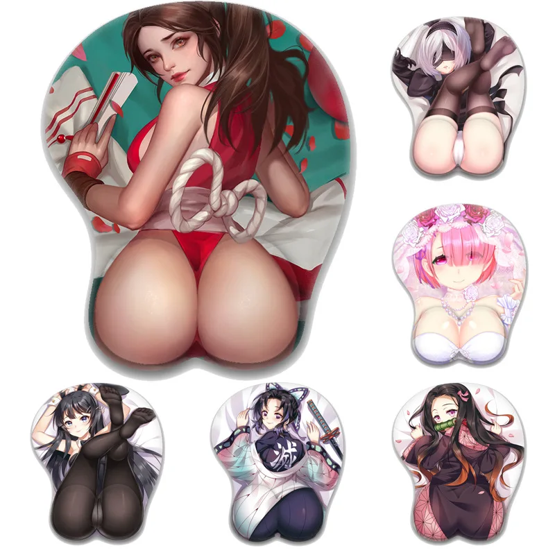 Wholesale Custom 3d Japan Cartoon Ass Mousepad Gel Breast Mouse Mat Wrist Rest Computer Mouse Pad with wrist rest