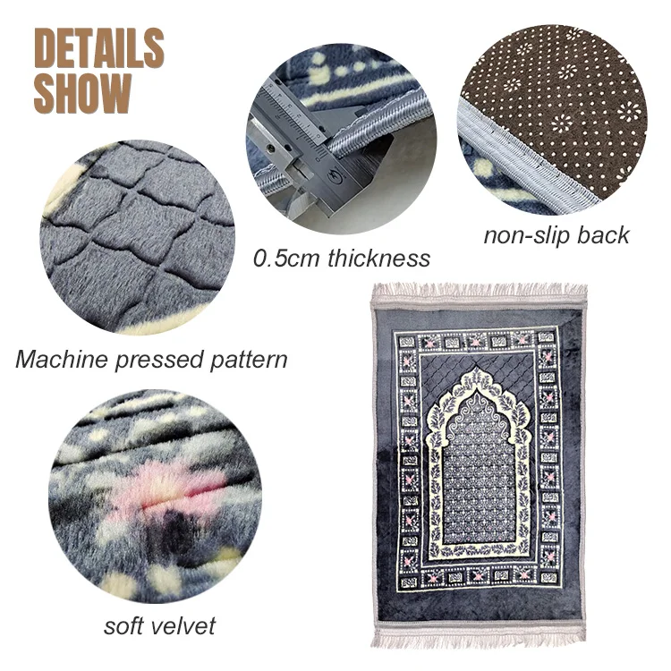 Thick Muslim Prayer Rug Tapis De Priere Vintage Pattern Printed Islam Prayer Rugs