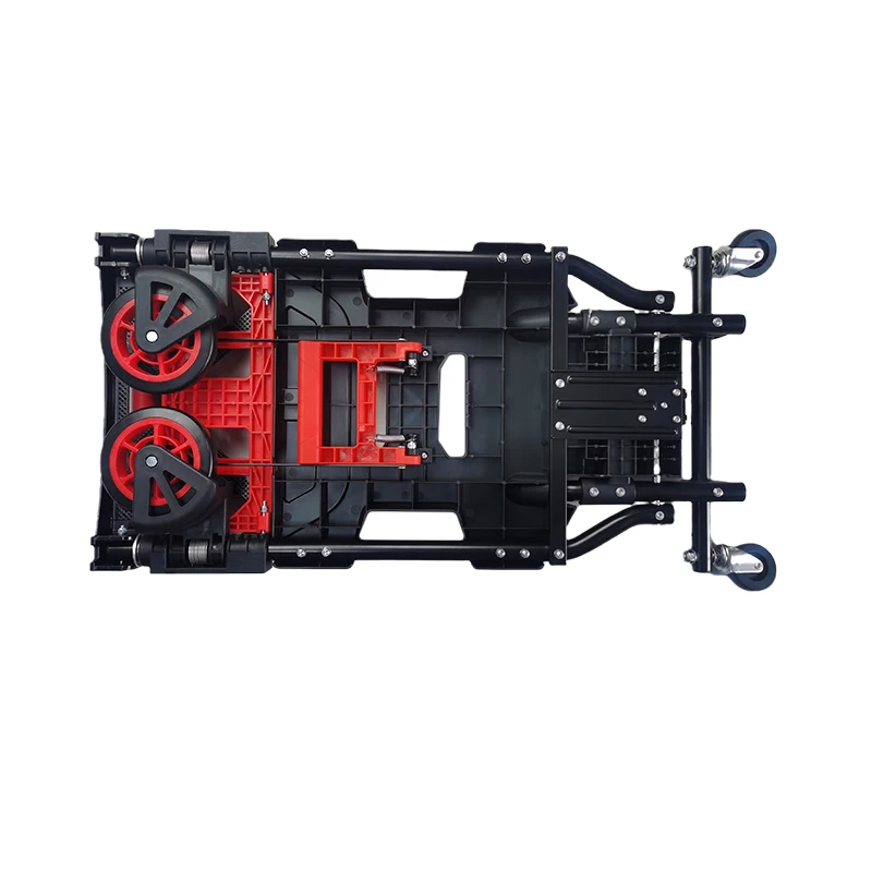 4 Wheels Stair Climbing Foldable Carts Folding Shopping Trolley New Design Multi-function 2 in 1 Luggage Cart Platform Hand cart