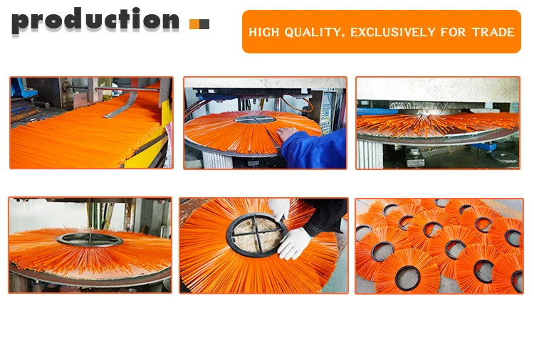 Steel Wire  Material Bobcat Sweeper Wafer Brush For Snow Removal