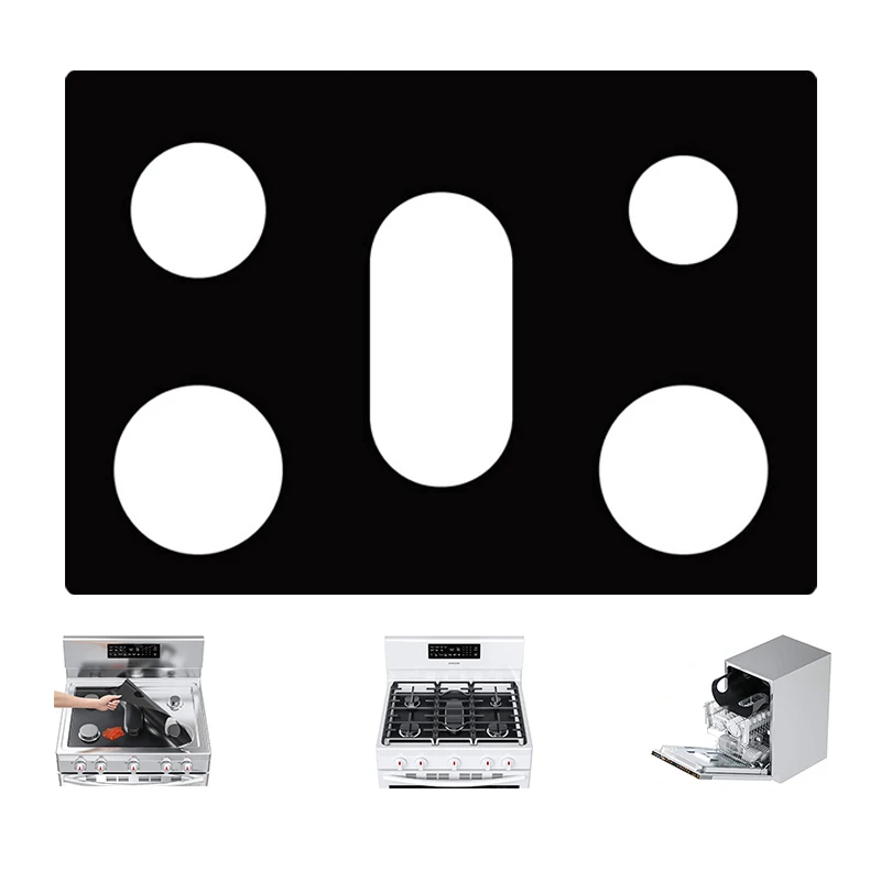 5-well 0.2mm Mat High temperature resistant non-stick cleaning mat PTFE gas stove protection mat