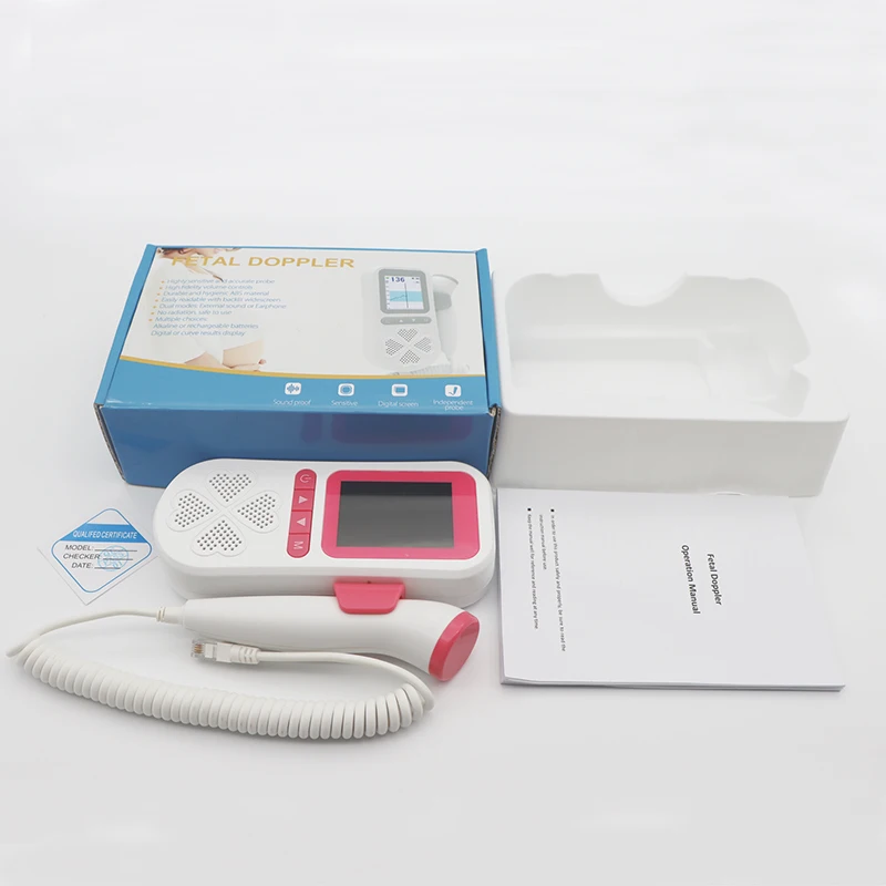  Color TFT Screen Display Ultrasound Pocket Doopler Fetal Heart Sound Monitor Hand Hold Pregnant