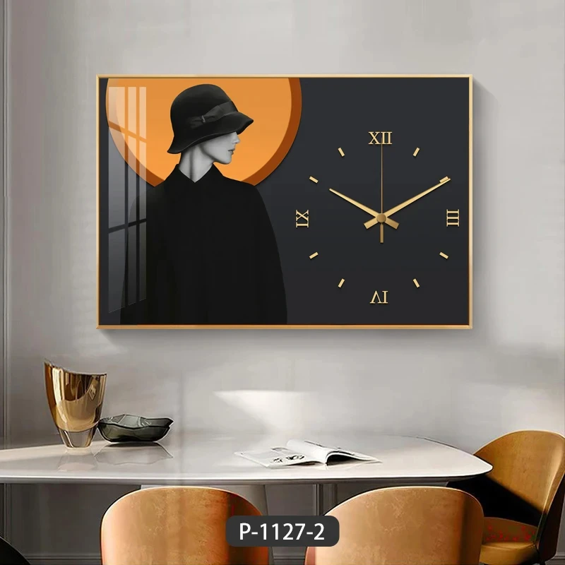 HUAMIAO Modern Beautiful Crystal porcelain Wall Art Dining Room Clock High Quality Fashion Mural Decorative Painting Home Decor