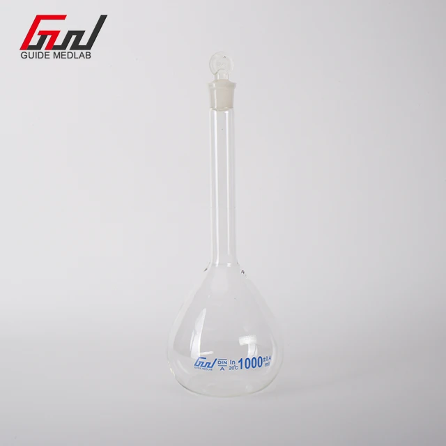 50 мл лабораторное использование прозрачного цвета с высоким содержанием боросиликатного стекла фляжка химическое использование стеклянные фляги объемные