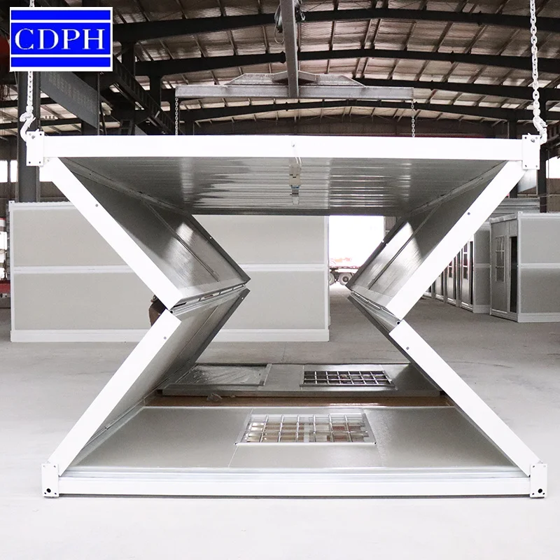 China Folding Fast fold out Flat Pack Prefabricated 20ft 40ft Foldable Portable Modular Tiny Container Houses Homes Camps