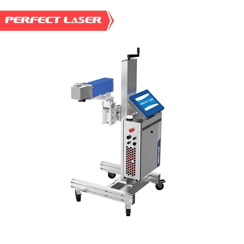 Perfect Laser --30w 50w 100w Automatic Plastics Metal Stainless Steel Cable Flying Online Fiber Pipe Laser Marking Machine