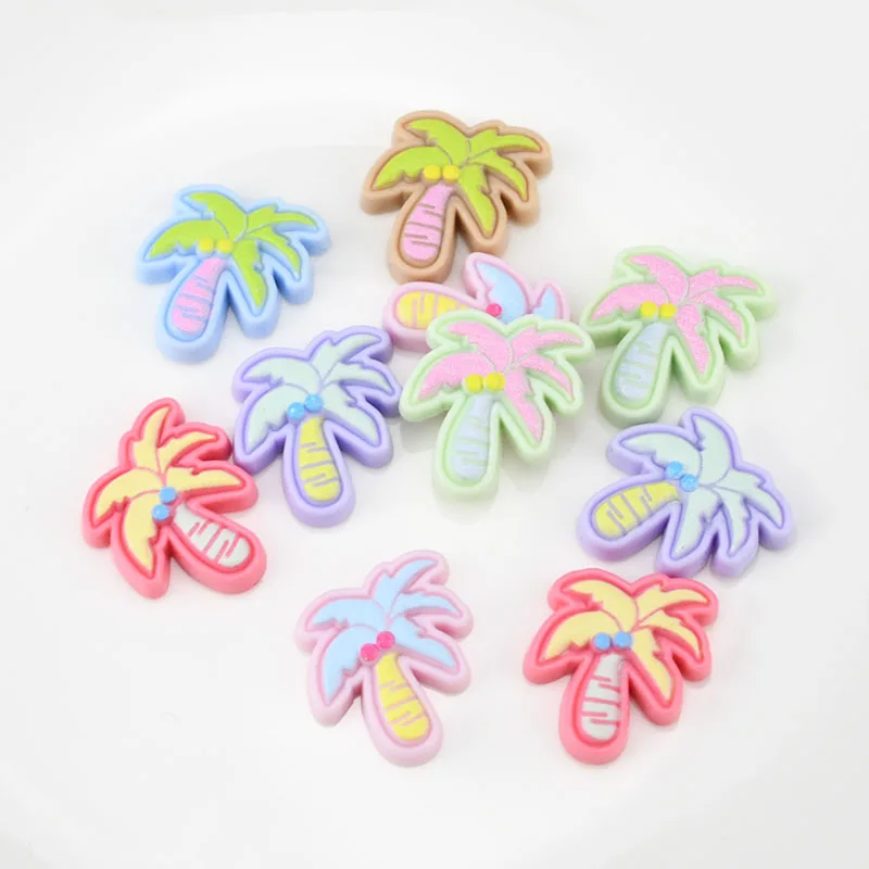 500 pcs/bag Palm coco coconut tree Flat Back Cabochons FlatBack Charms for diy phone case hair bow Decoration Scrapbooking Craft