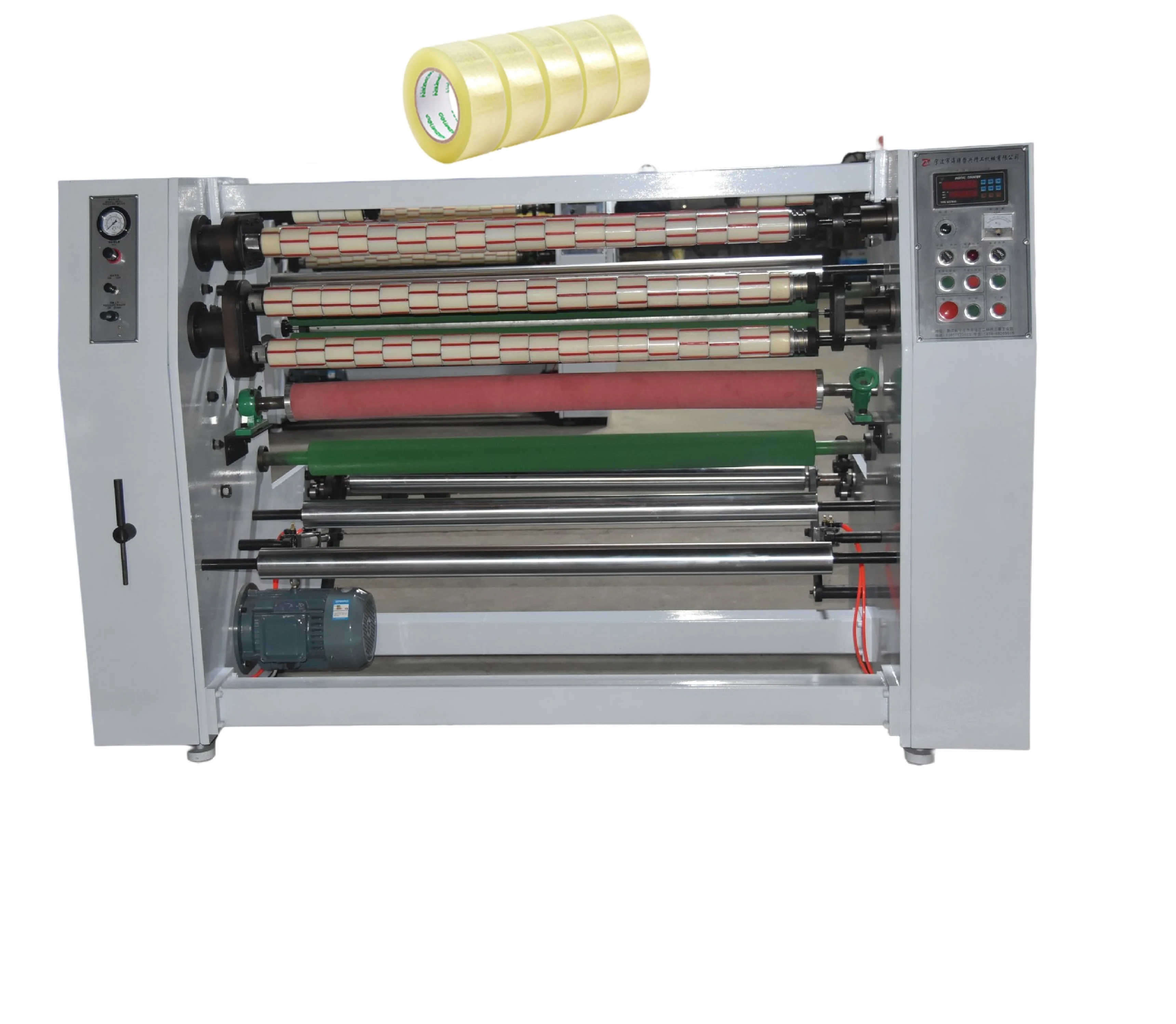 Transparent adhesive tape / Printing tape semi-product jumbo roll slitting machine
