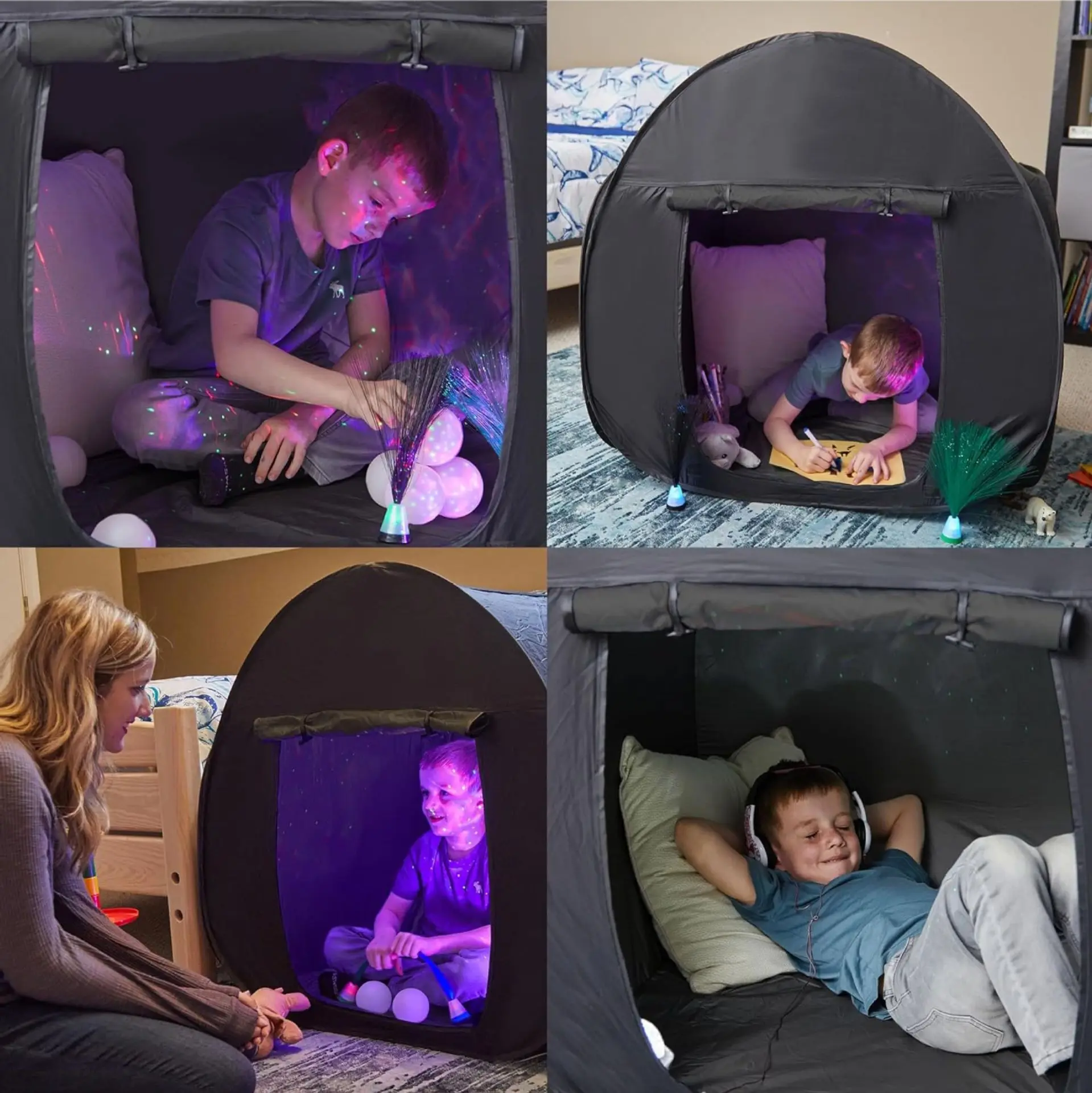 Portable Pop-up Sensory Tent for Autistic Children Blackout Play Relaxation Corner Custom Sports Toy Unisex Kids Tent
