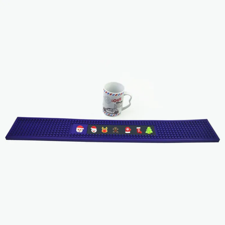 Wholesale Customizable Logo Anti Slip Rubber Stick Spill Mat, Promotional Service Mat, Soft PVC Bar Mat