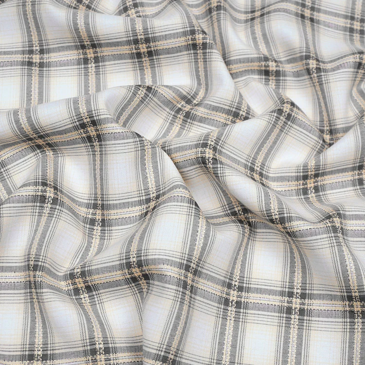 Comfortable 100% pure cotton men check shirt fabrics yarn dayed tartan fabric for night wear