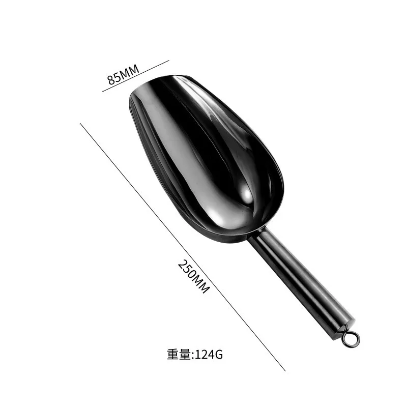 High Quality Bar Tools Multipurpose Ice Scoop Stainless steel Ice Shovel With Hanging Holes For Kitchen