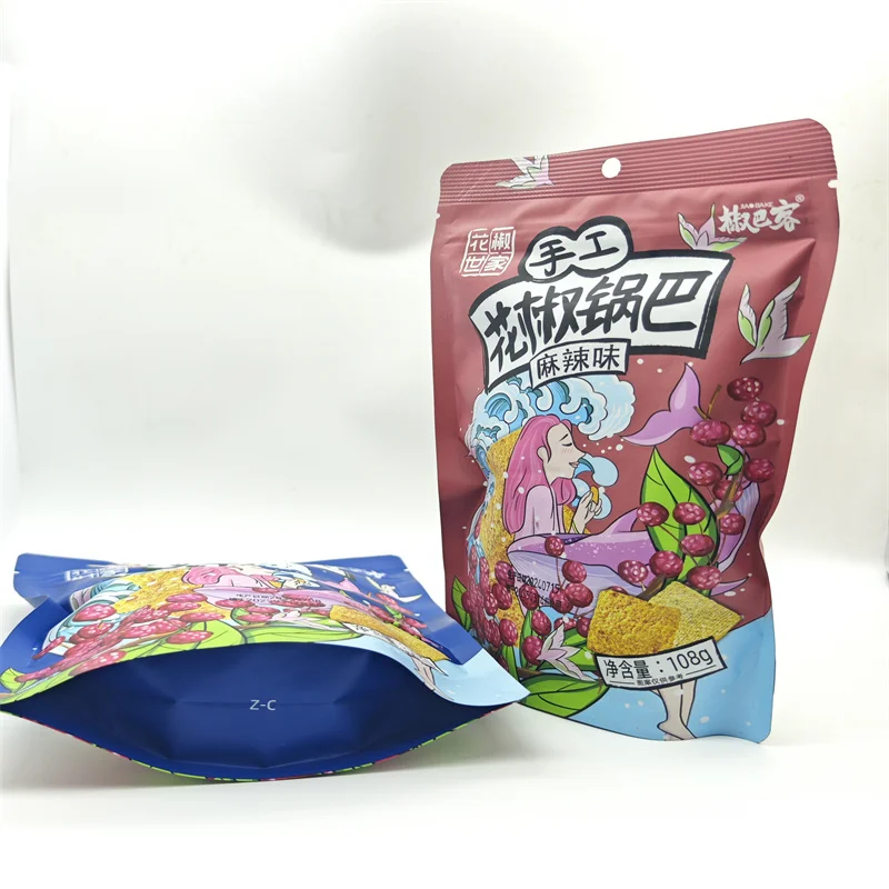 Custom Print Stand up Dry Food Popcorn Pistachio nut Plastic Packaging Pouch Resealable Zipper Moisture Proof Container Bag