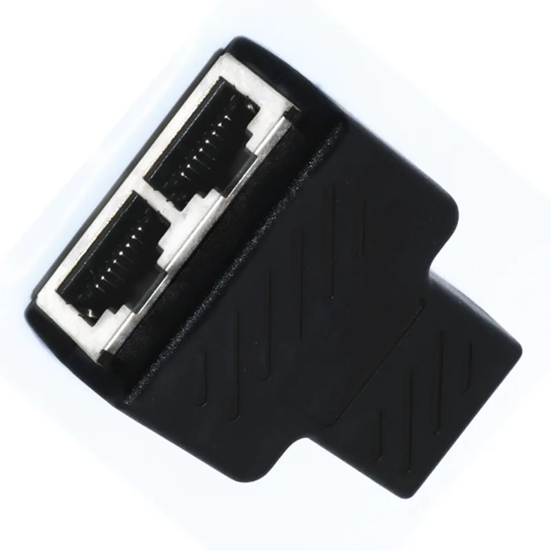 Socket network plug lan port 1 to 2 splitter connector adapter rj45 coupler 8p3t ethernet cable extender