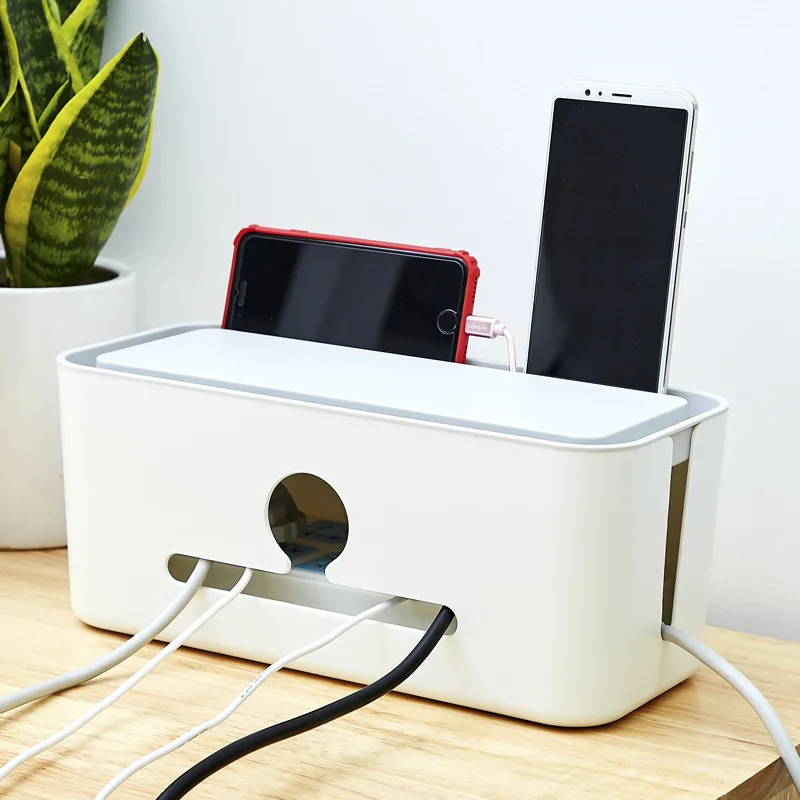 New Fashion Dustproof Data Cable Storage Box Home Office Desk Wiring Board Management Box Cable Management Box Organizer