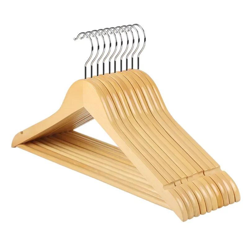 2022 New Custom Boutique Durable Anti-slip Wooden Clothes Hangers 4 colors wood hangers for clothing