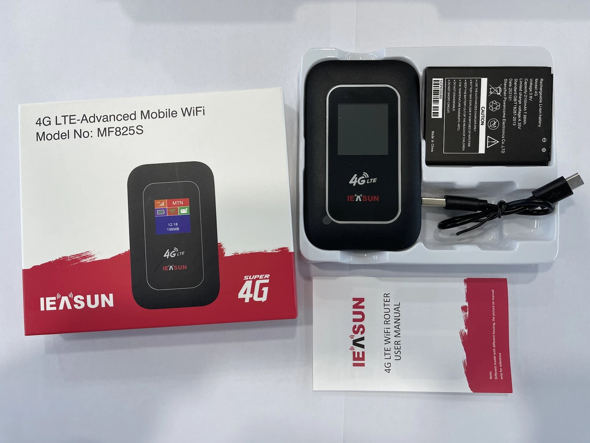 IEASUN MF825S 4G LTE Router 300Mbps Pocket WiFi with 1.45 inch Display